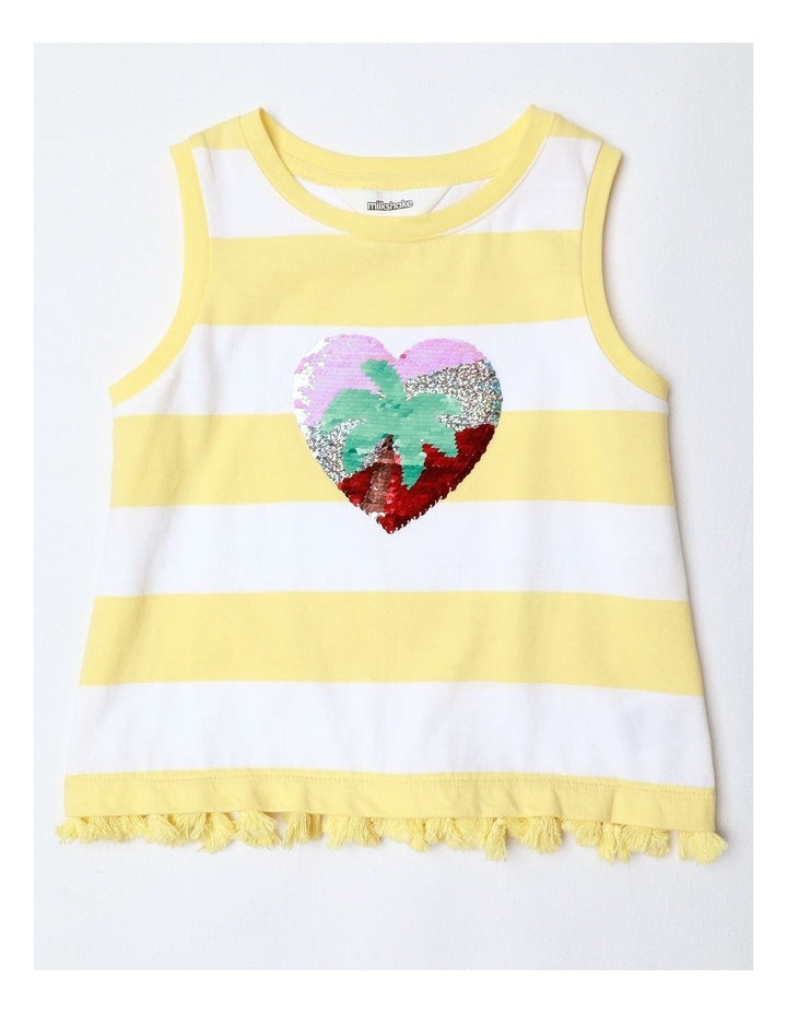 Tassel Trim Tank in Yellow