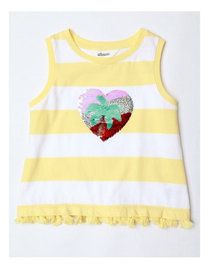Tassel Trim Tank in Yellow