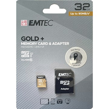 Emtec Gold Memory Card & Adapter 32GB each