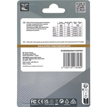 Emtec Gold Memory Card & Adapter 32GB each
