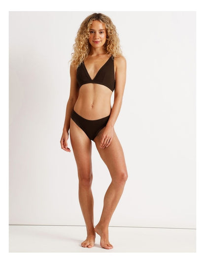 Lola Cotton Rib Triangle Bralette in Black