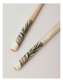 Fuse Wood & Enamel Salad Servers in Natural/White