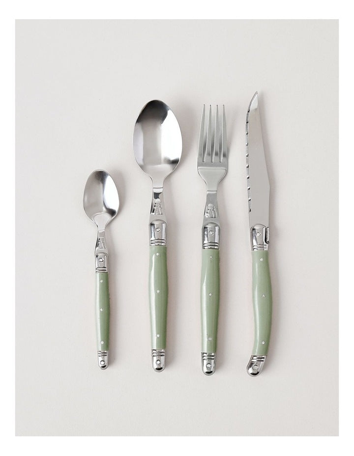 Laguiole 24pc Cutlery Set in Green