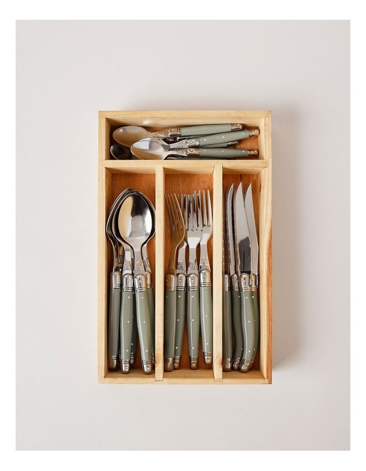 Laguiole 24pc Cutlery Set in Green