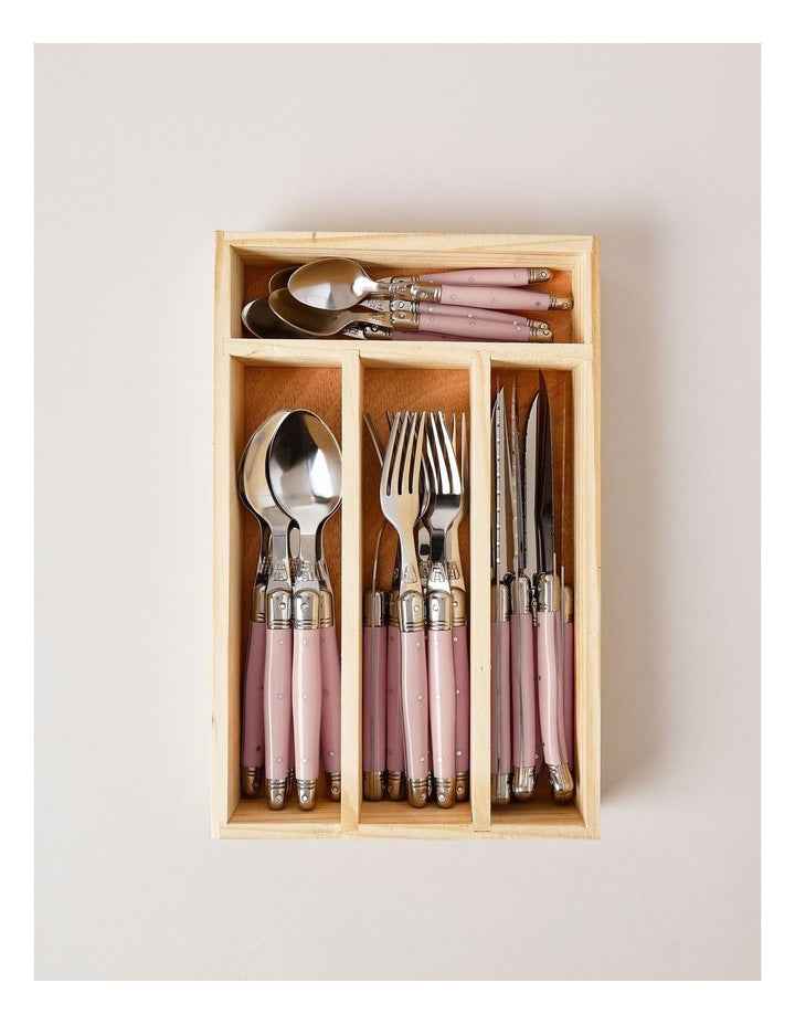 Laguiole 24pc Cutlery Set in Pink