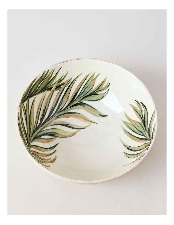 Fuse Wood & Enamel Serving Bowl 30cm in Natural/White