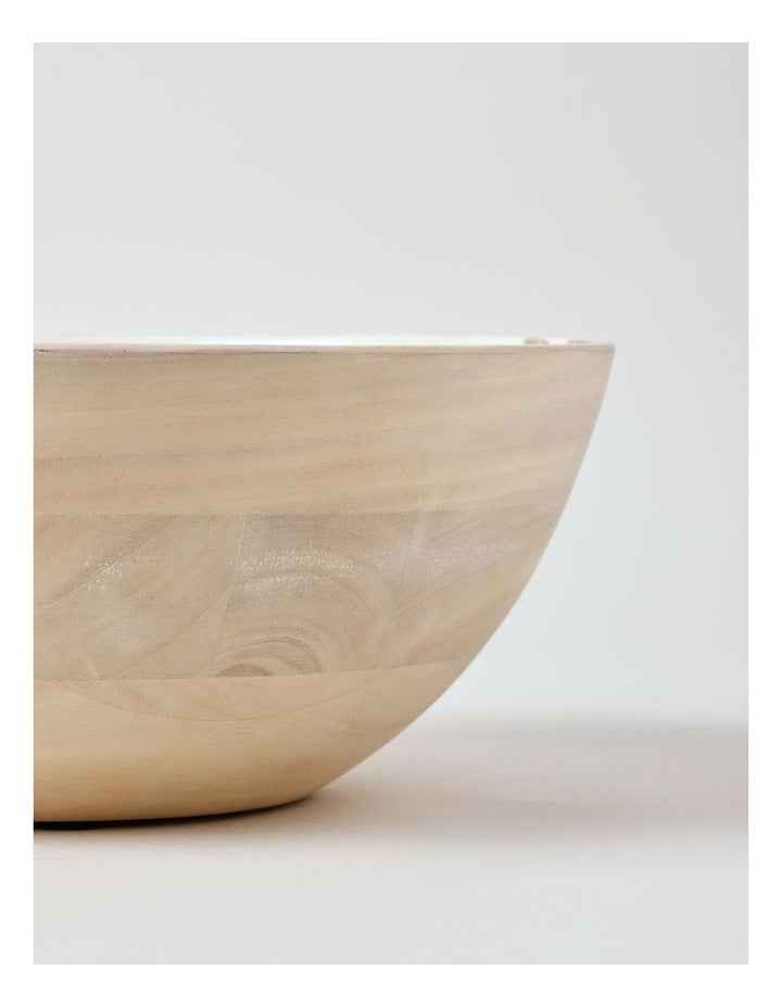 Fuse Wood & Enamel Serving Bowl 30cm in Natural/White