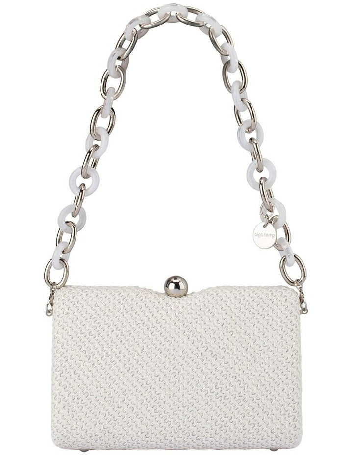 Birdie Textural Top Handle Bag in White