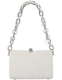 Birdie Textural Top Handle Bag in White