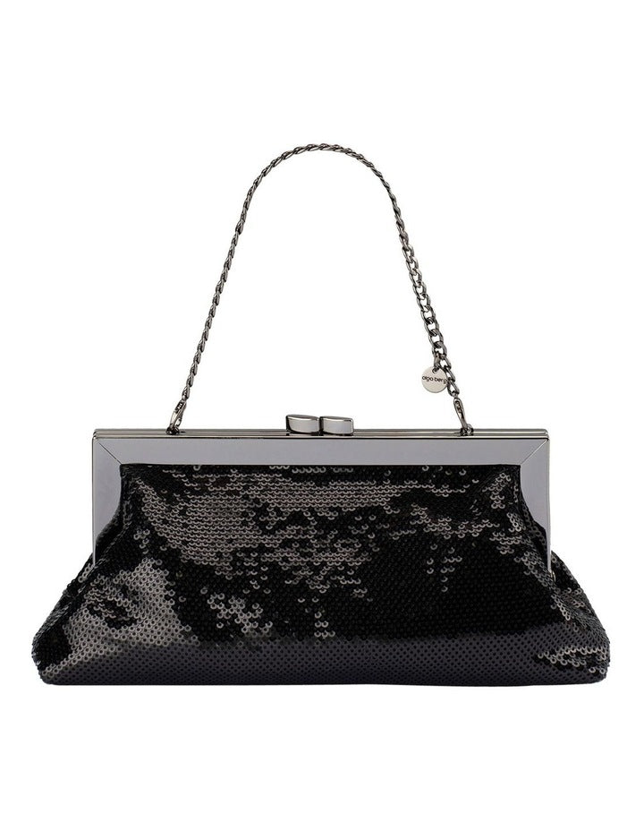 Zephyr Sequin Clutch Bag in Black