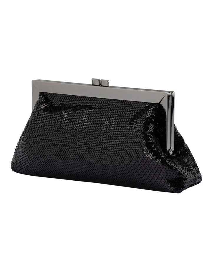 Zephyr Sequin Clutch Bag in Black