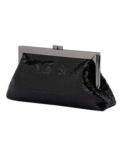 Zephyr Sequin Clutch Bag in Black