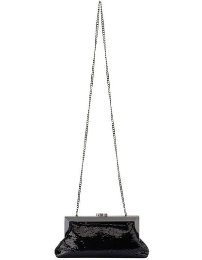 Zephyr Sequin Clutch Bag in Black
