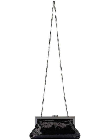 Zephyr Sequin Clutch Bag in Black
