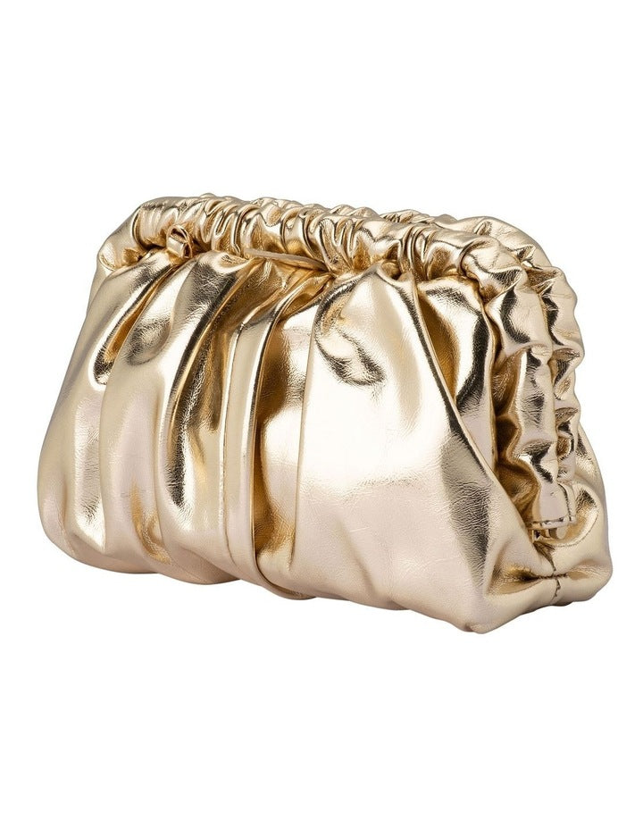 Betty Metallic Clutch Bag in Gold