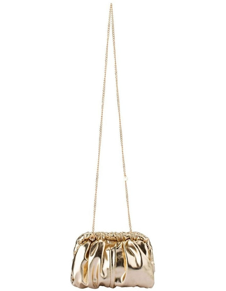 Betty Metallic Clutch Bag in Gold