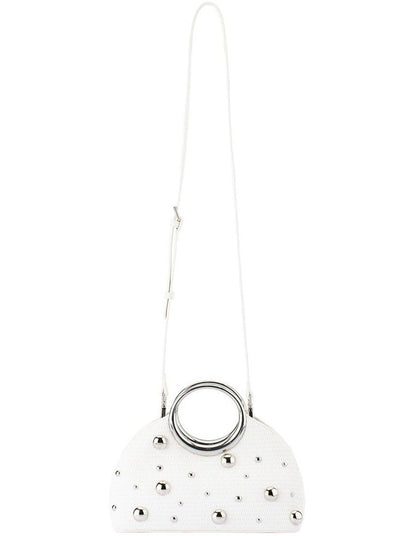 Charlotte Woven Top Handle Bag in White