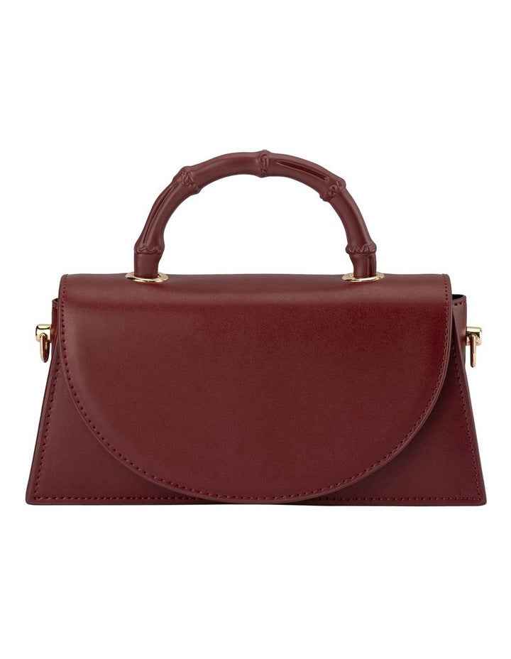 Phoebe Bamboo Top Handle Bag in Burgundy