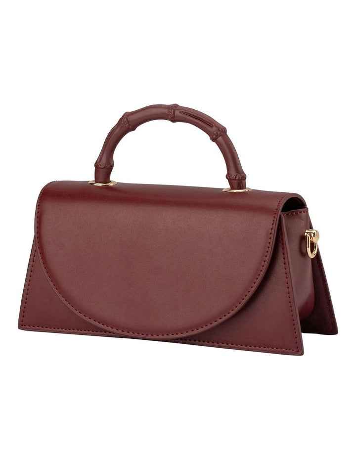 Phoebe Bamboo Top Handle Bag in Burgundy