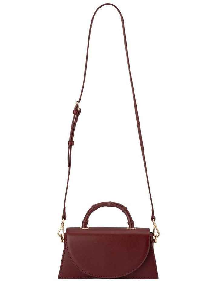 Phoebe Bamboo Top Handle Bag in Burgundy