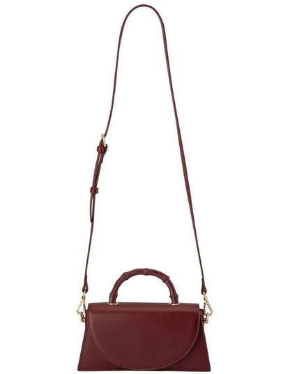 Phoebe Bamboo Top Handle Bag in Burgundy