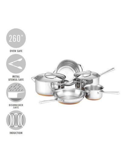Per Vita Induction Cookware Set 5 Piece in Stainless Steel