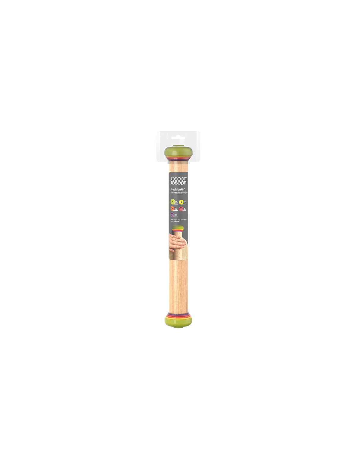 PrecisionPin Adjustable Beech Rolling Pin Multicolour
