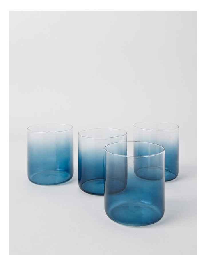 Tumbler Thin Glass 4pk in Blue