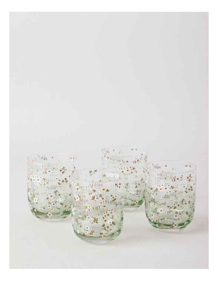 Jardin Floral Decal Tumbler 4pk in Green
