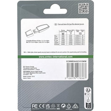 Emtec Style Flash Drive 64GB USB each
