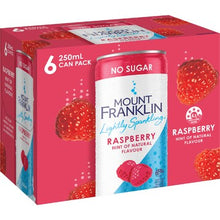 Mount Franklin Lightly Sparkling Water Raspberry Cans 250mL x 6 pack