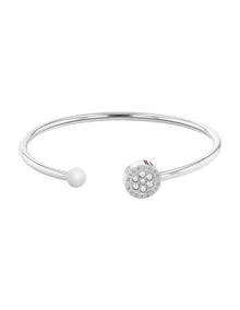 Stainless Steel And Crystals  Open Bangle 2780570 in Silver