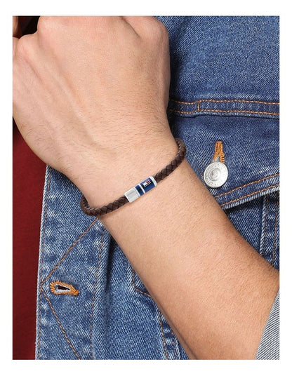 Stainless Steel Leather Bracelet 2790295 in Brown