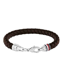 Jewellery Stainless Steel & Brown Leather Bracelet in Black  2790546