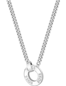 1580541 Stainless Steel And Crystals Pendant Necklace in Silver