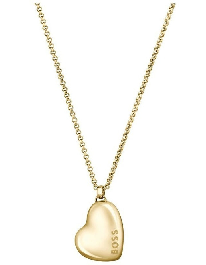 1580574 Steel Pendant with Chain Necklace in Gold