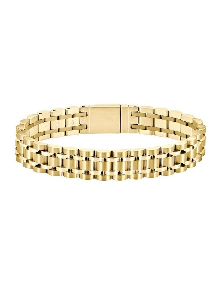 Steel Link Bracelet in Gold