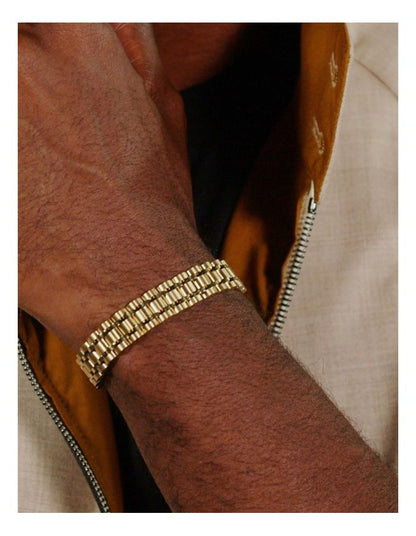 Steel Link Bracelet in Gold