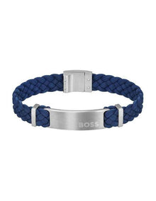 Stainless Steel & Leather 1580609M Bracelet in Navy