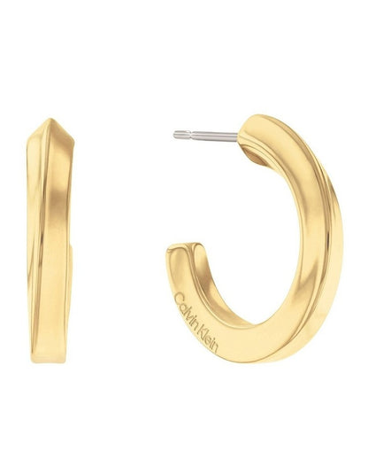 35000311 Steel Hoop Earrings in Gold