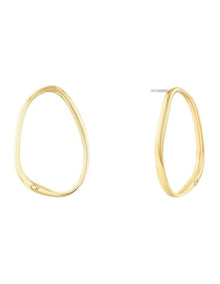 35000451 Steel Hoop Earrings in Gold
