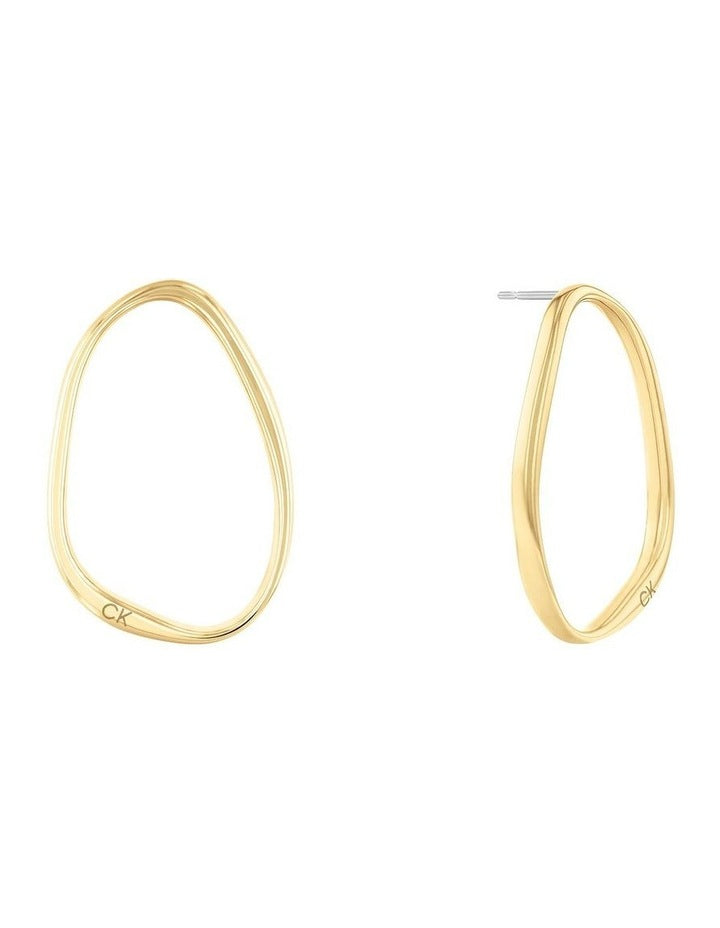35000451 Steel Hoop Earrings in Gold
