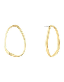 35000451 Steel Hoop Earrings in Gold