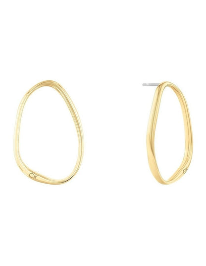 35000451 Steel Hoop Earrings in Gold