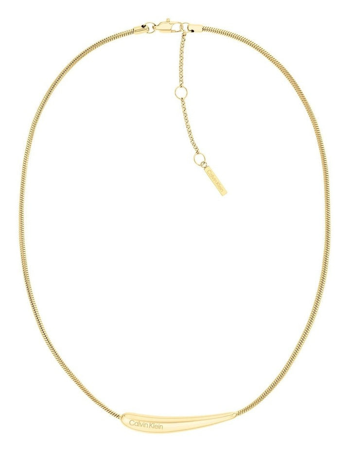 35000339 Steel Pendant Necklace in Gold