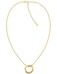 35000307 Steel Pendant Necklace in Gold