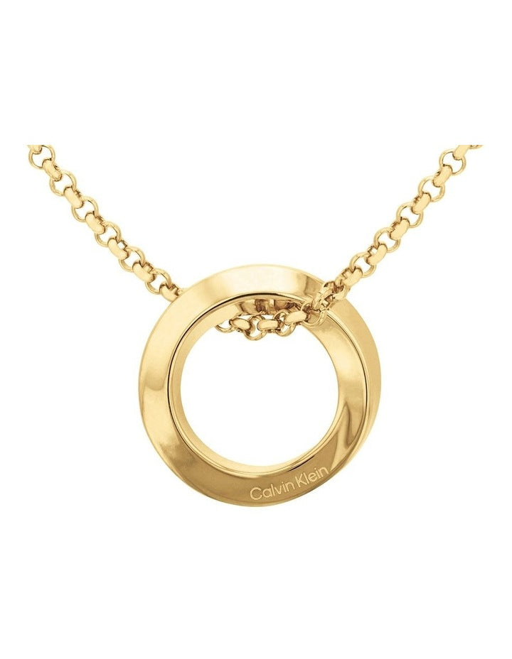 35000307 Steel Pendant Necklace in Gold