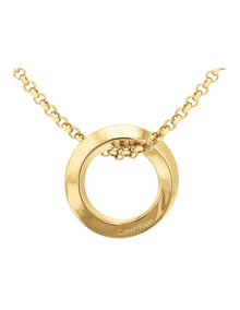 35000307 Steel Pendant Necklace in Gold