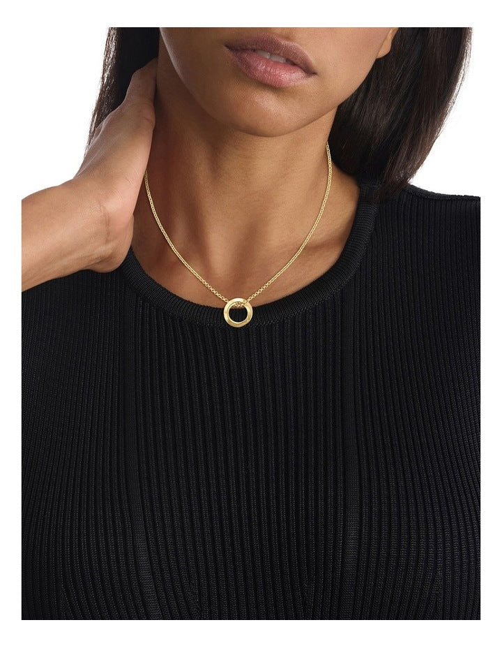 35000307 Steel Pendant Necklace in Gold