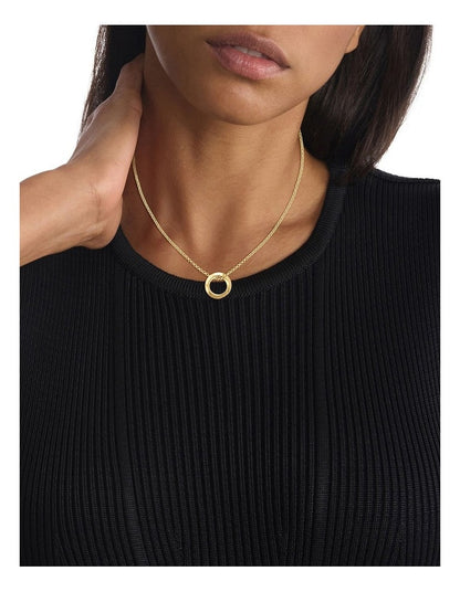 35000307 Steel Pendant Necklace in Gold